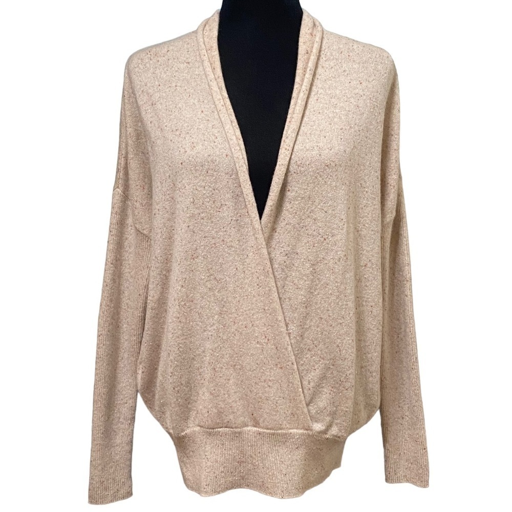 Leo & Sage Cashmere Quiet Luxury Ribbed Pullover Sweater Medium